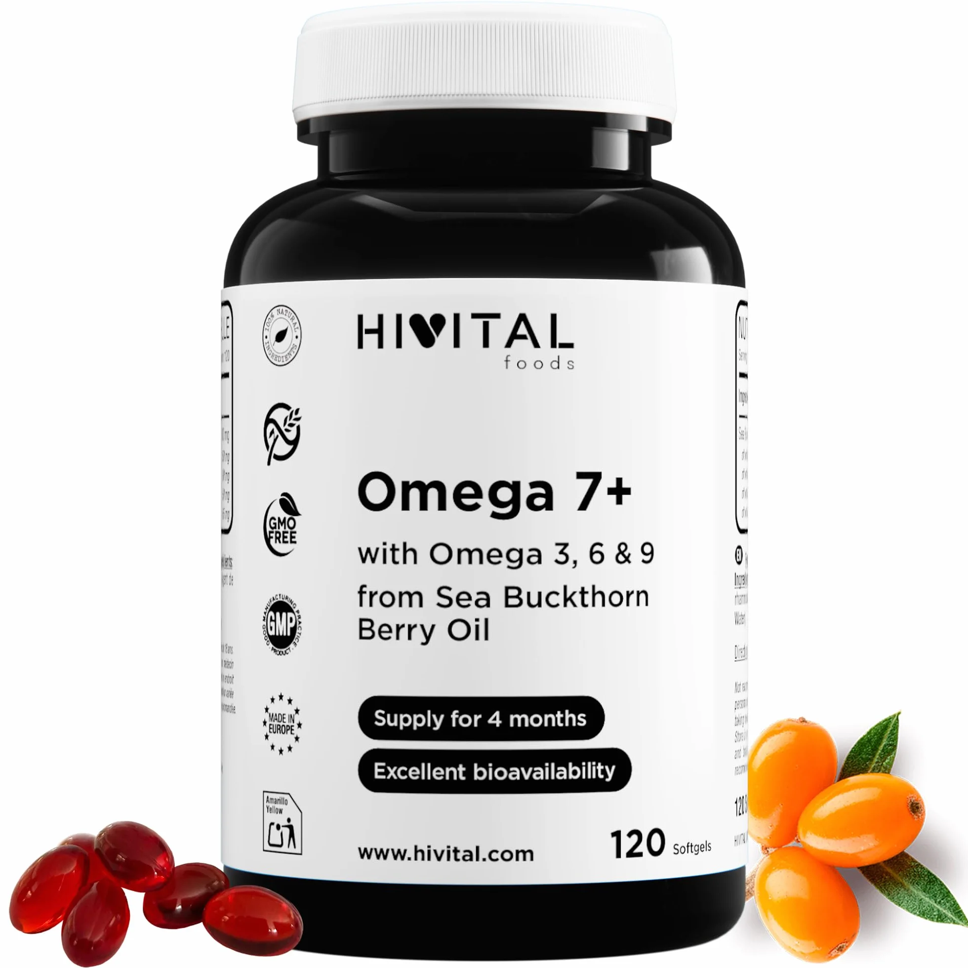 Omega 7 Olivello Spinoso 500 mg 120 capsule Omega 3 6 9 HIVITAL
