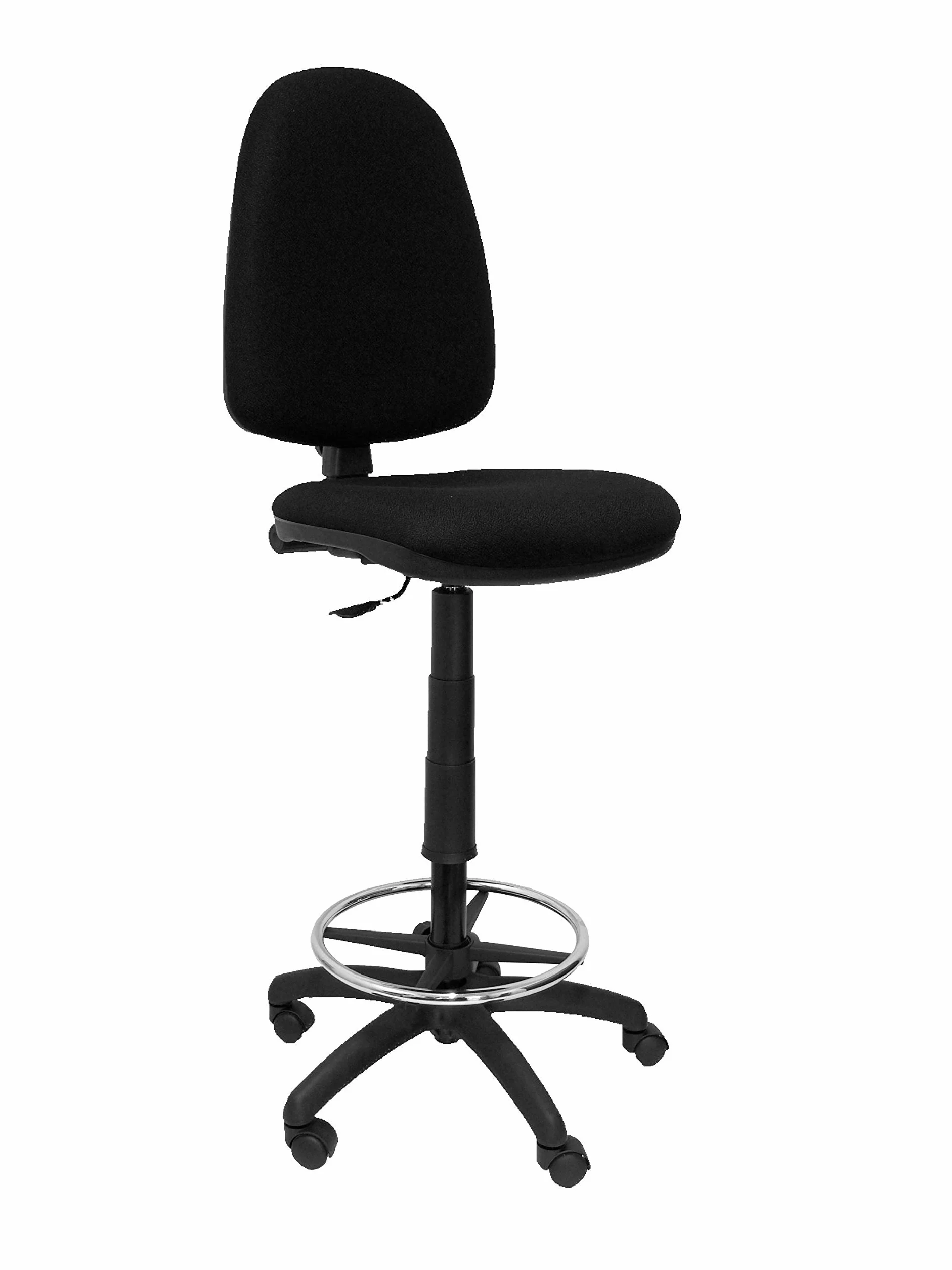 Piqueras y Crespo T04CP Sgabello ergonomico, altezza regolabile e anello poggiapiedi nero