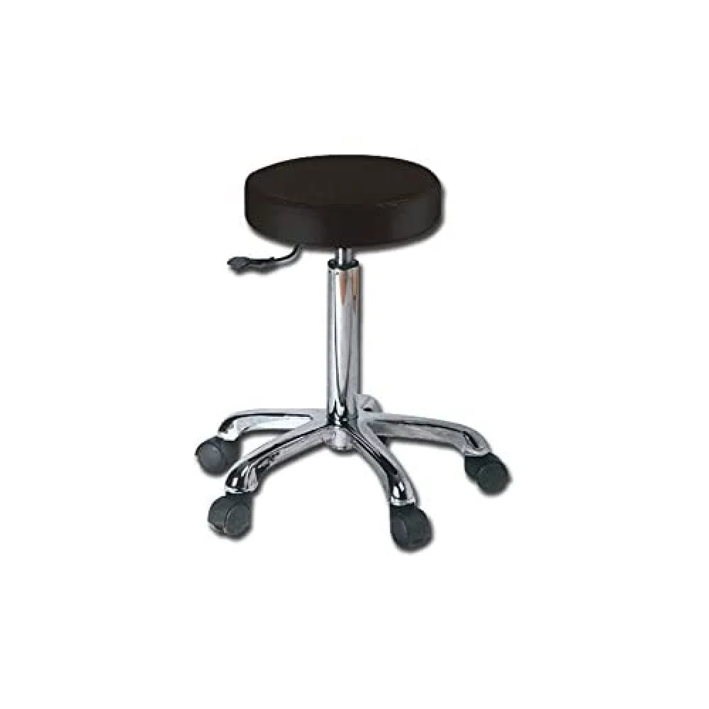 GIMA - Sgabello con seduta imbottita in finta pelle Ø 34 cm, altezza regolabile, nero, 45230