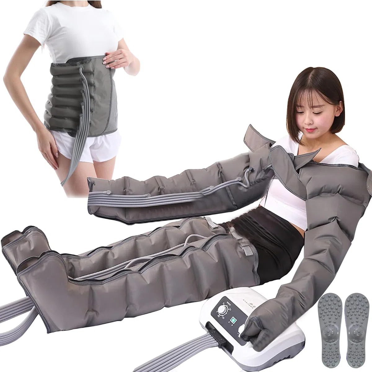 Professionale Apparecchio Massaggiatore Per Gambe, Addome E Braccio, Pressoterapia Per Casa | 6-Camere Massaggiatore Elettrico Compressione D'Aria, Pressoterapia Linfodrenaggio Circolazione Gambe