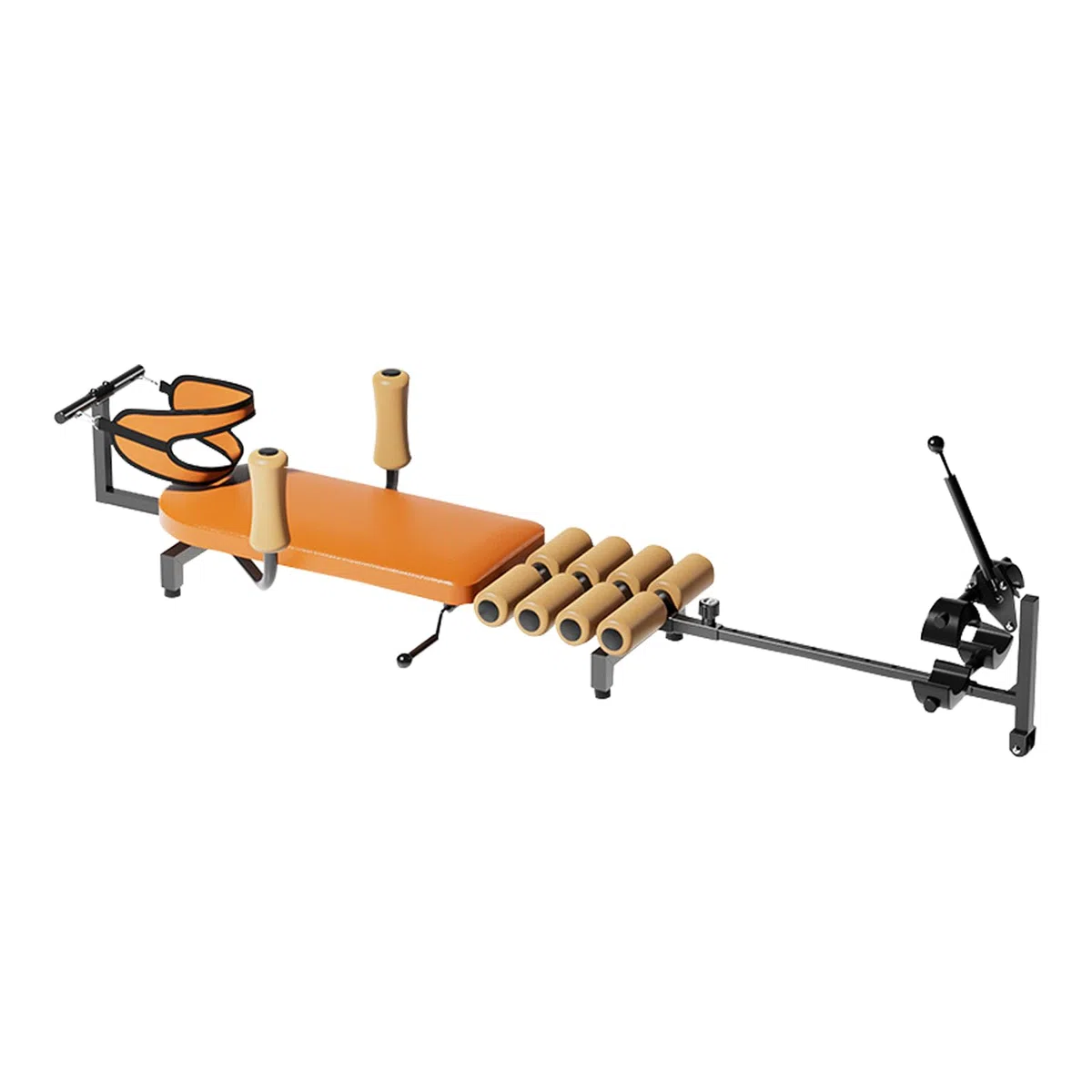 Tavolo da trazione per schiena, Macchina for Allungamento per alleviare la tensione, decompressione della schiena fino a 130 kg, lunghezza regolabile da 140 a 185 cm, colore marrone