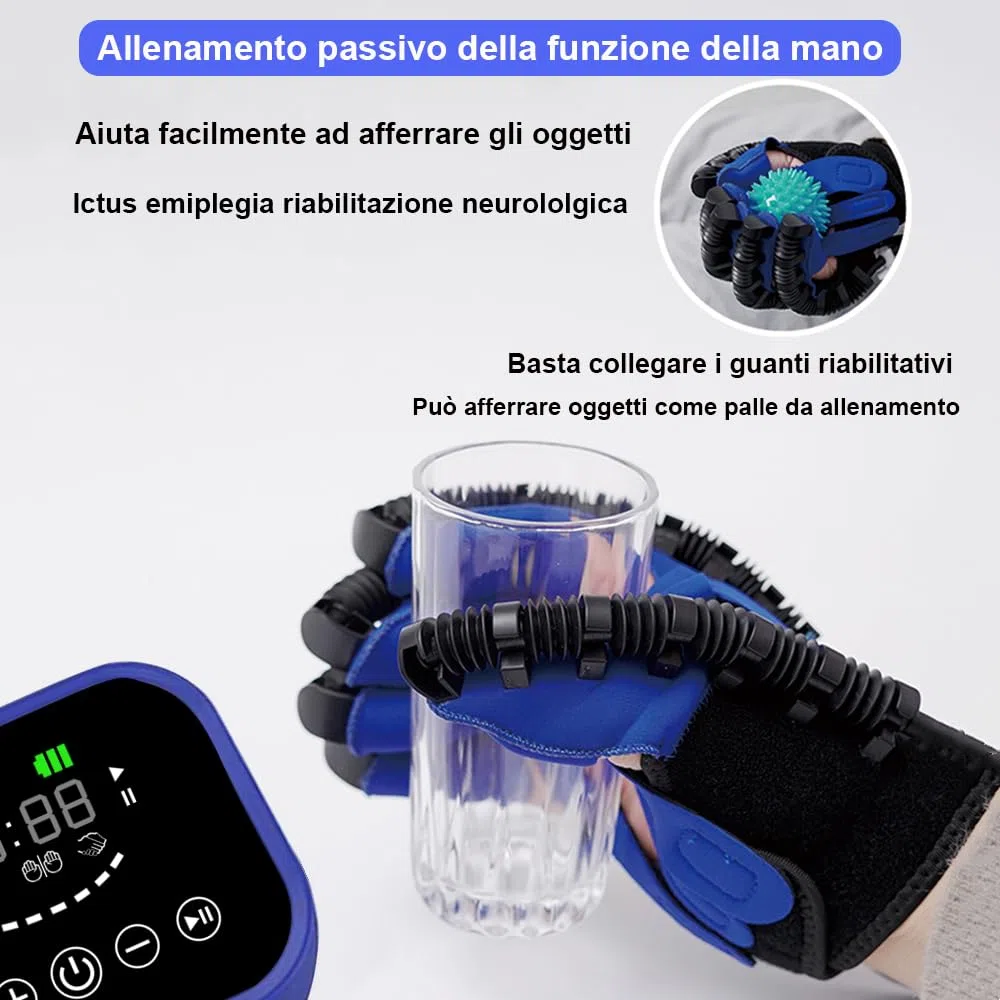 Guanti Robot Per La Riabilitazione Della Mano,Strumento Di Riabilitazione Delle Dita Auto-Addestrante,Attrezzature Per Il Recupero Dei Pazienti Con Disfunzione Della Mano (Mano sinistra-L)
