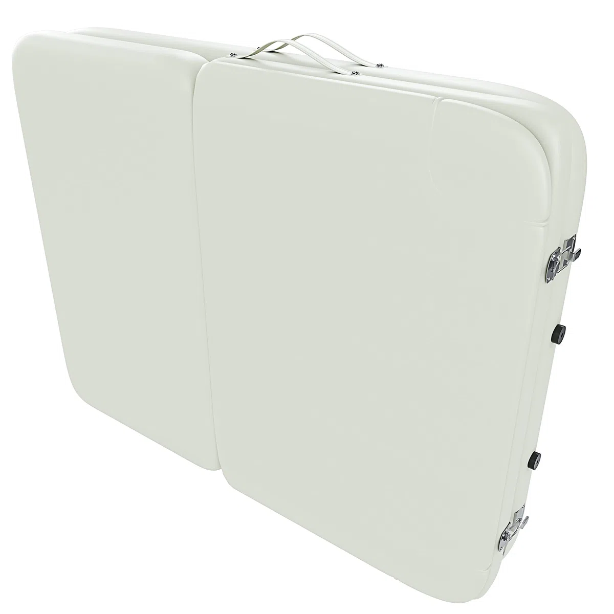 Lettino da Massaggio 3 Zone In Legno Pannello Reiki Angoli Arrotondati Rinforzati Pieghevole Portatile Fisioterapia Estetica Altezza Regolabile Poggiatesta Braccioli Staccabili 210 x 78 cm (Panna)