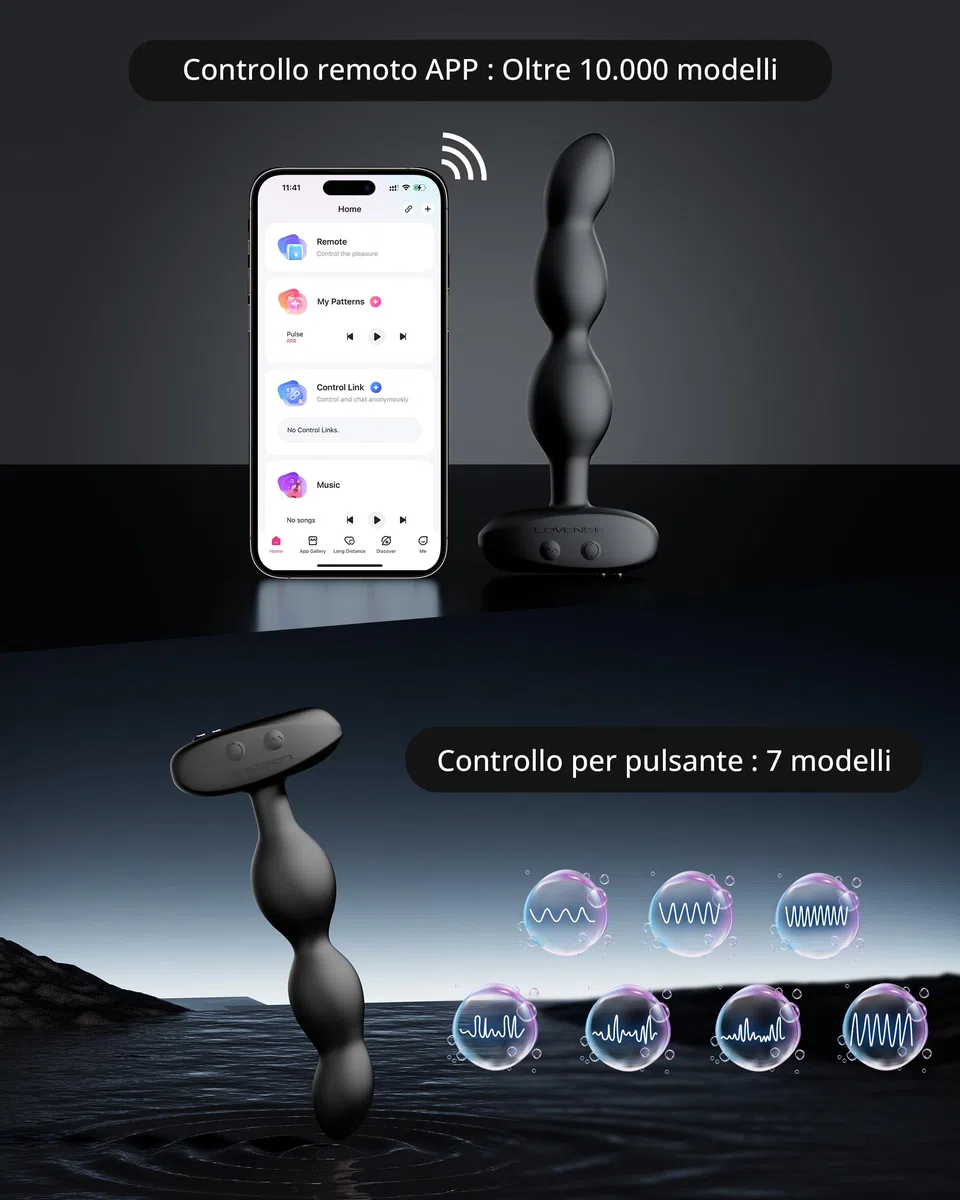 LOVENSE Ridge Plug Anale Vibratore, Massaggiatore Prostatico, Dildo Vibratore Anale Telecomandato, APP Vibratori Anali e per Perineo, Giocattoli Sessuali Anali per Uomo e Coppie