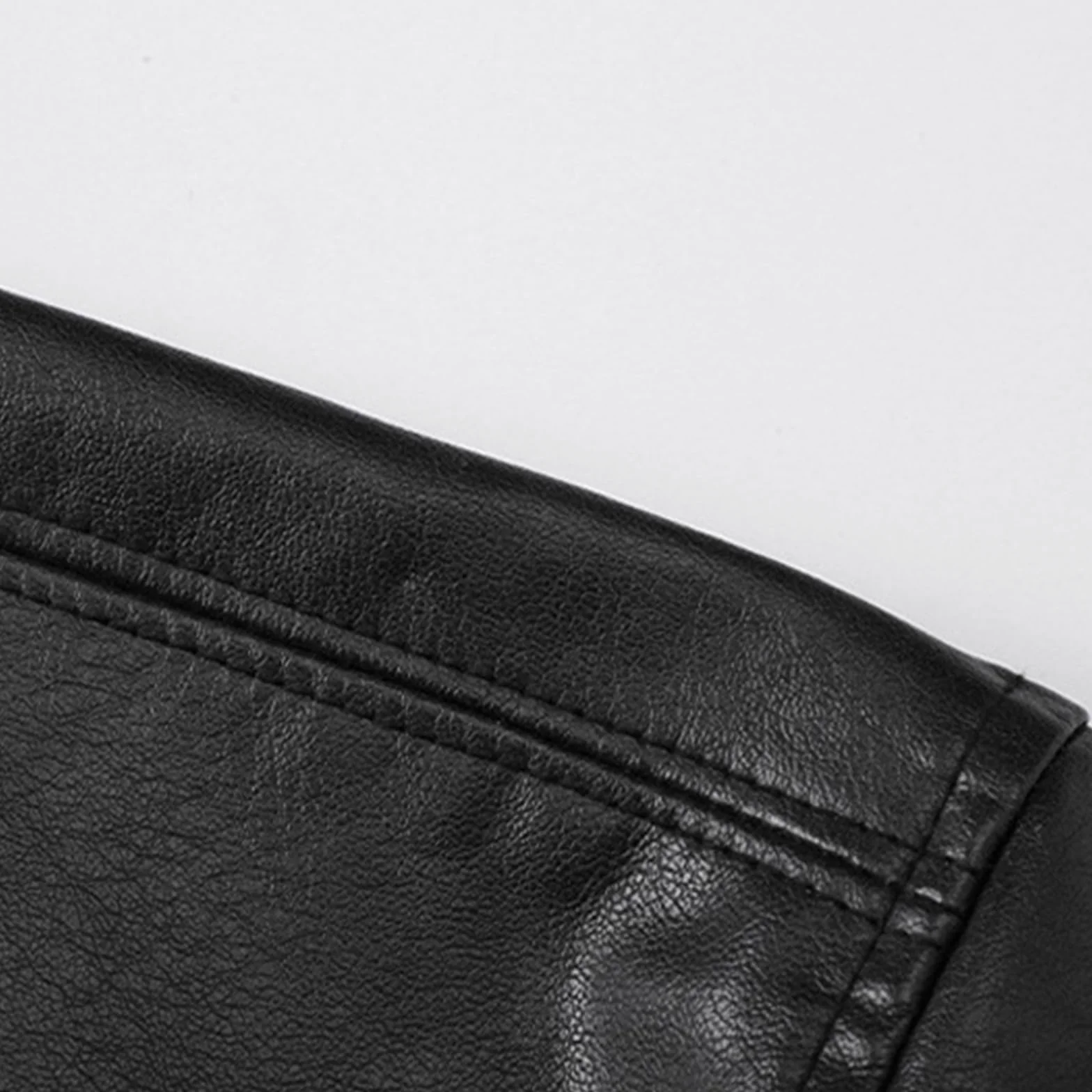 Giacca in pelle uomo maniche corte poliuretano slim fit effetto bagnato tasche petto