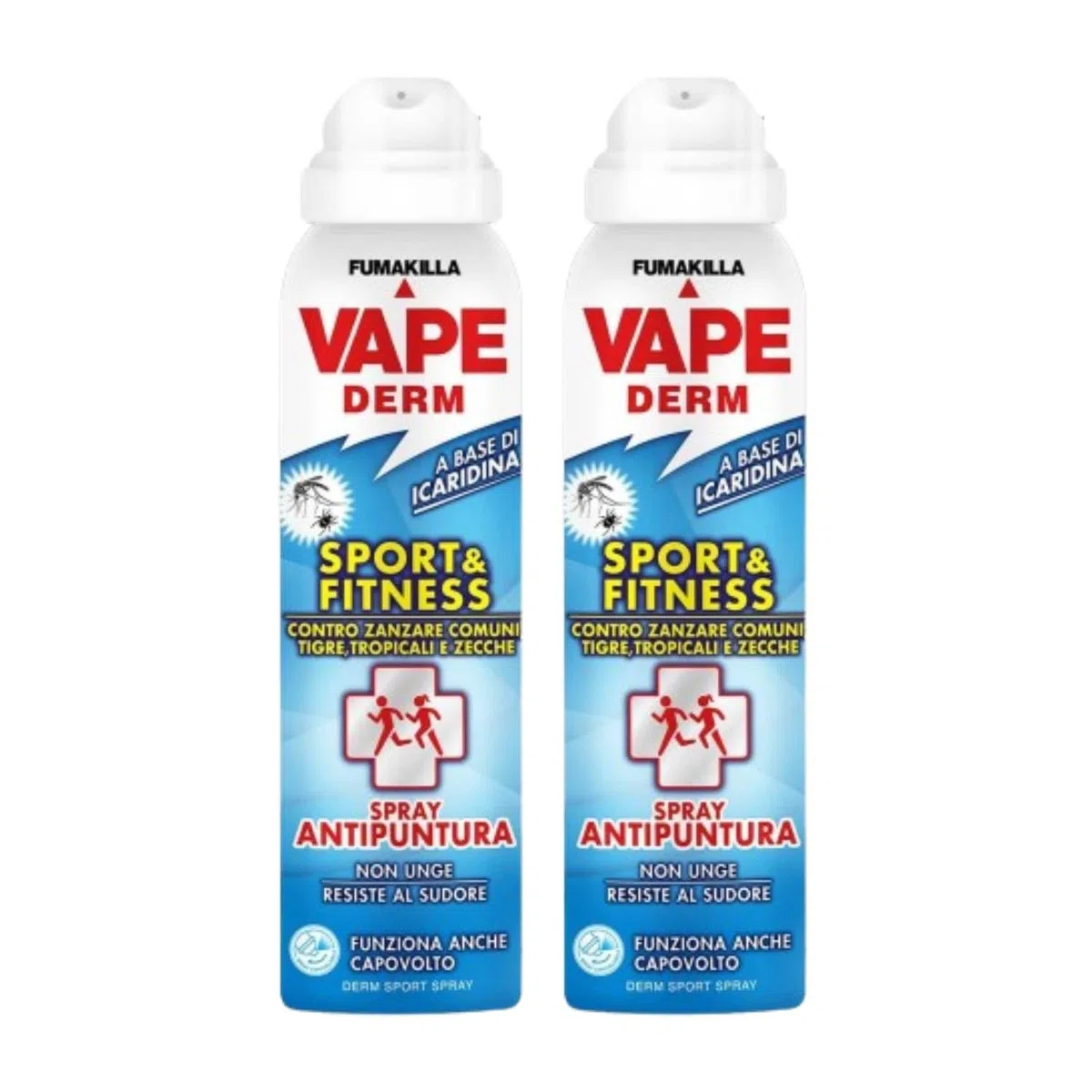 Vape Derm Sport E Fitness Spray Antizanzare Antipuntura Contro Zanzare Comuni Zanzare Tigre E Tropicali E Zecche 100 Ml (2 Unità)