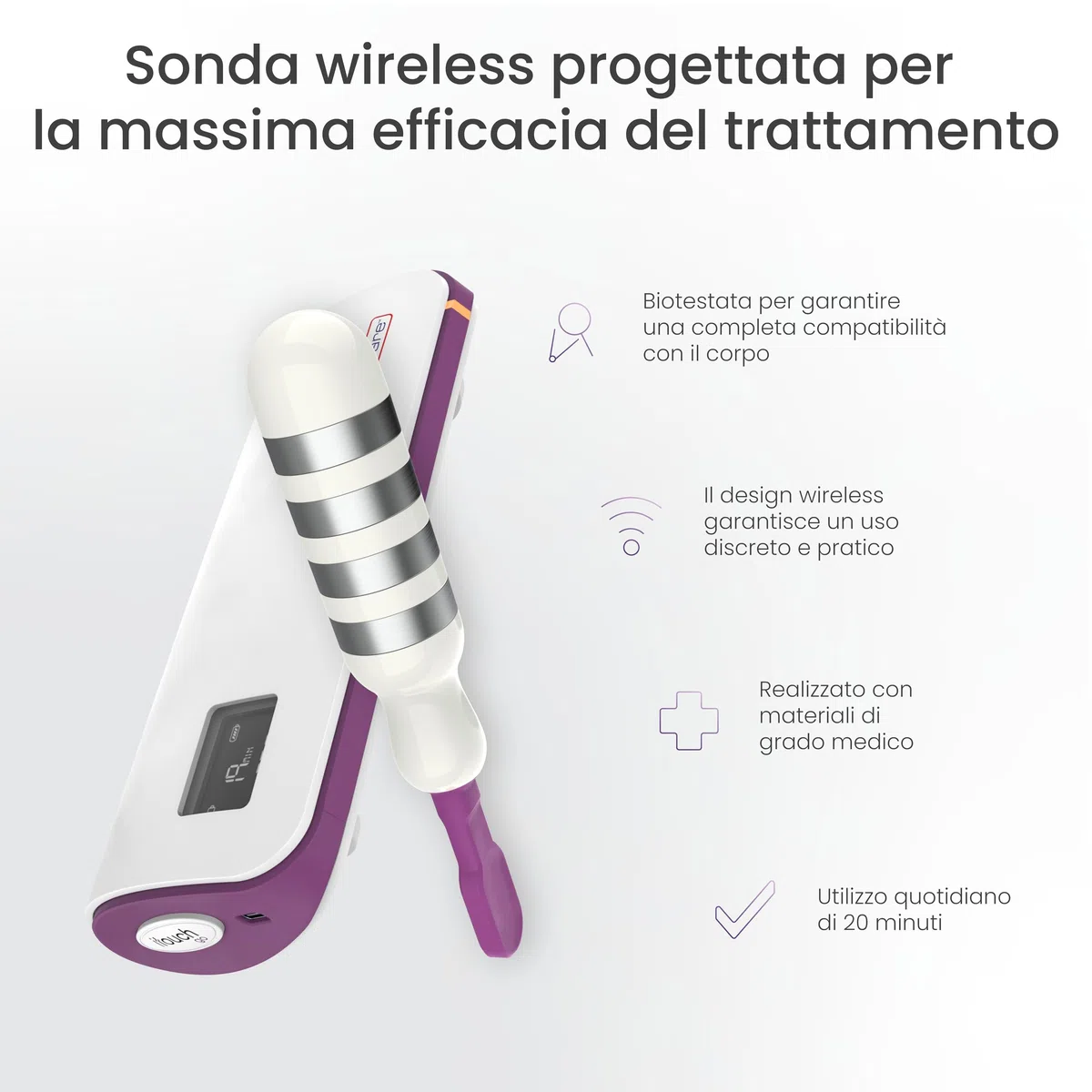 TensCare iTouch Go – Stimolatore Perineale Wireless | Dispositivo Kegel per Donne, EMS Clinicamente Testato per il Controllo della Vescica, Trattamento dell’Incontinenza e Recupero Post-Parto