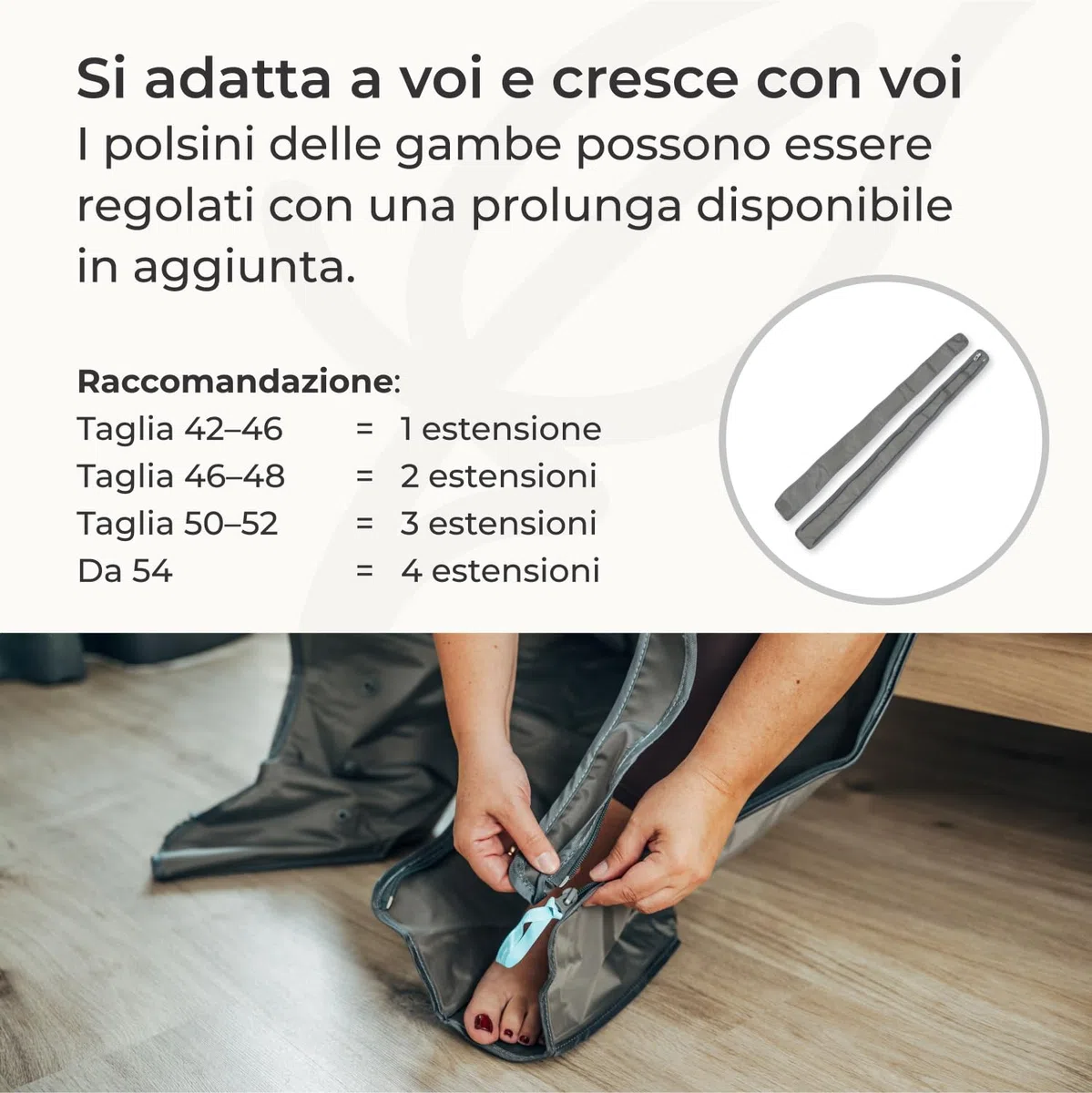 Apparecchio per massaggio a impulsi VEIN ANGEL :: massaggio a scorrimento con 4 camere d'aria :: Facile da maneggiare e con servizio di assistenza da 10 e lode