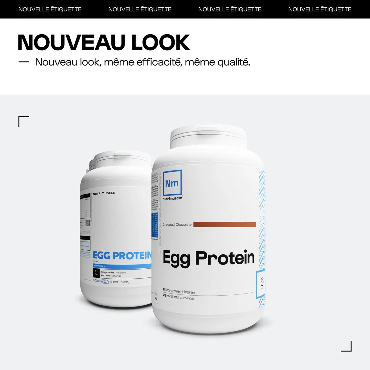 Nutrimuscle 100% proteine di uova pure | Pollo ruspante Francia - Shaker in polvere - 86% di proteine - Bodybuilding e fitness | Natura
