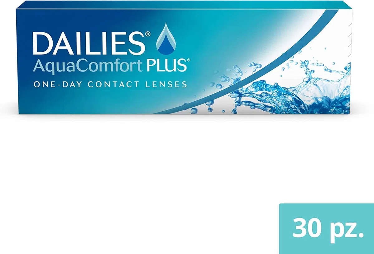 Dailies AquaComfort Plus Lenti a Contato Giornaliere, 30 Lenti, BC 8.7 mm, DIA 14.0 mm, +2 Diopt