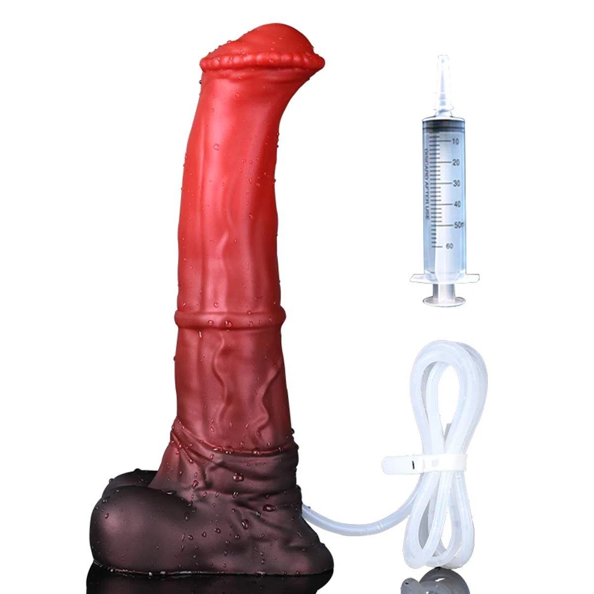 Nothosaur Conola con tubo per sperma, plug anale in silicone, butt plug per principianti ed esperti, taglia L (lunghezza 30 cm)