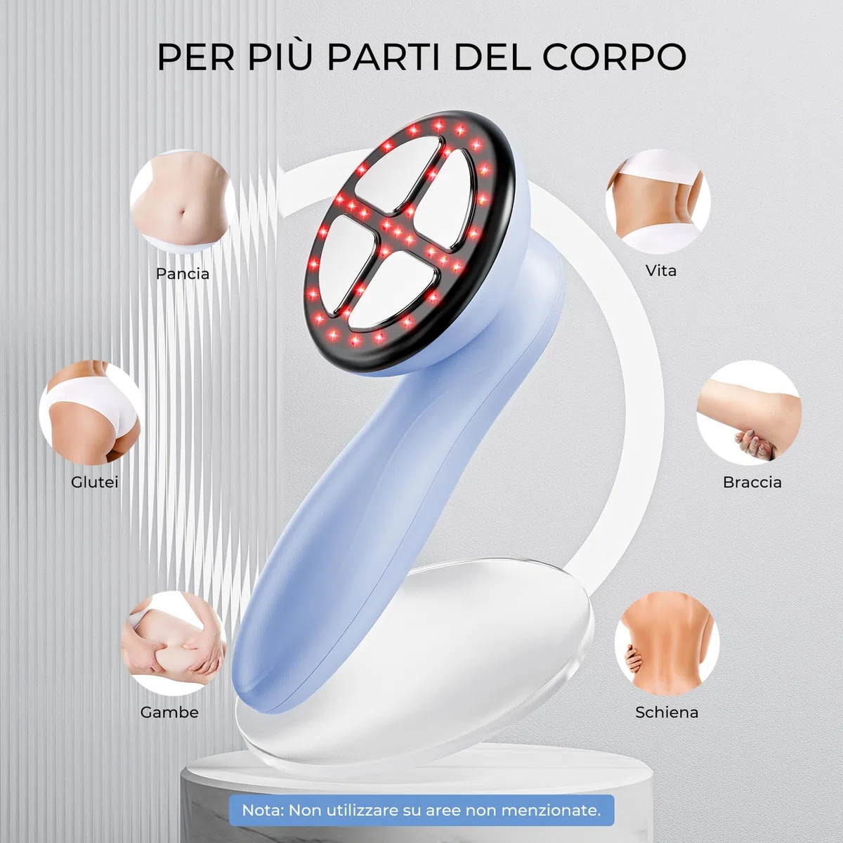 Massaggiatore Anticellulite Professionale, Efficacia Clinicamente Testata, Massaggiatore Anticellulite Elettrico Senza Fili per Pancia, Vita, Braccia, Gambe, Glutei (Blu)