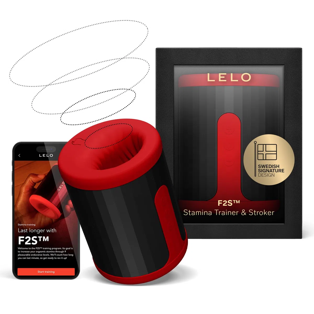 LELO F2S Trainer e Stimolatore di Durata Maschile, Masturbatore per Uomo con App Bluetooth, 14 Modalità di Piacere e Modalità Interattiva IA, Toys Sessuali per Uomini (Red)