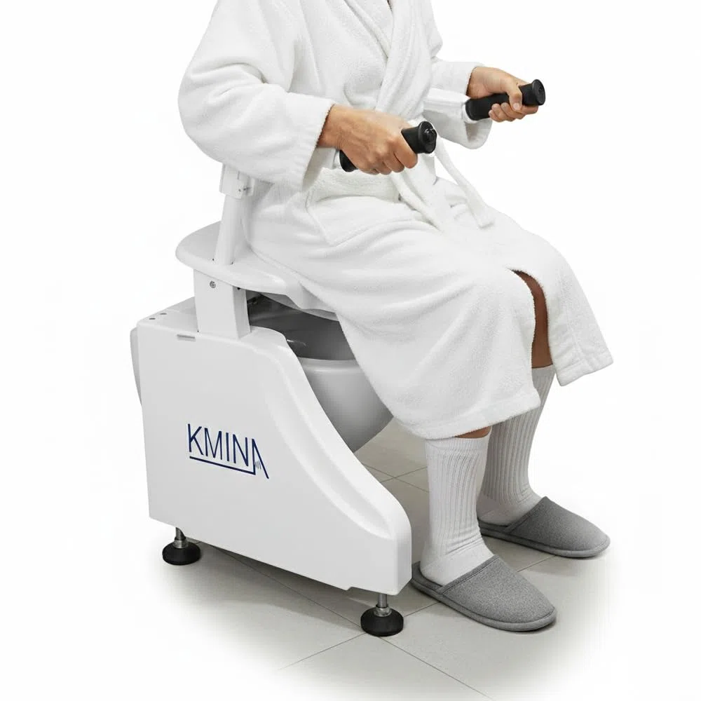 KMINA Rialzo WC per Anziani Elettrico Inclinabile, Alzawater con Coperchio, Supporto Water Bagno Disabili - Modello PRO