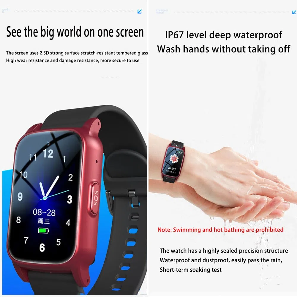 Chiamate di emergenza per anziano, GPS, smartwatch con rilevamento delle cadute, adatto per anziani