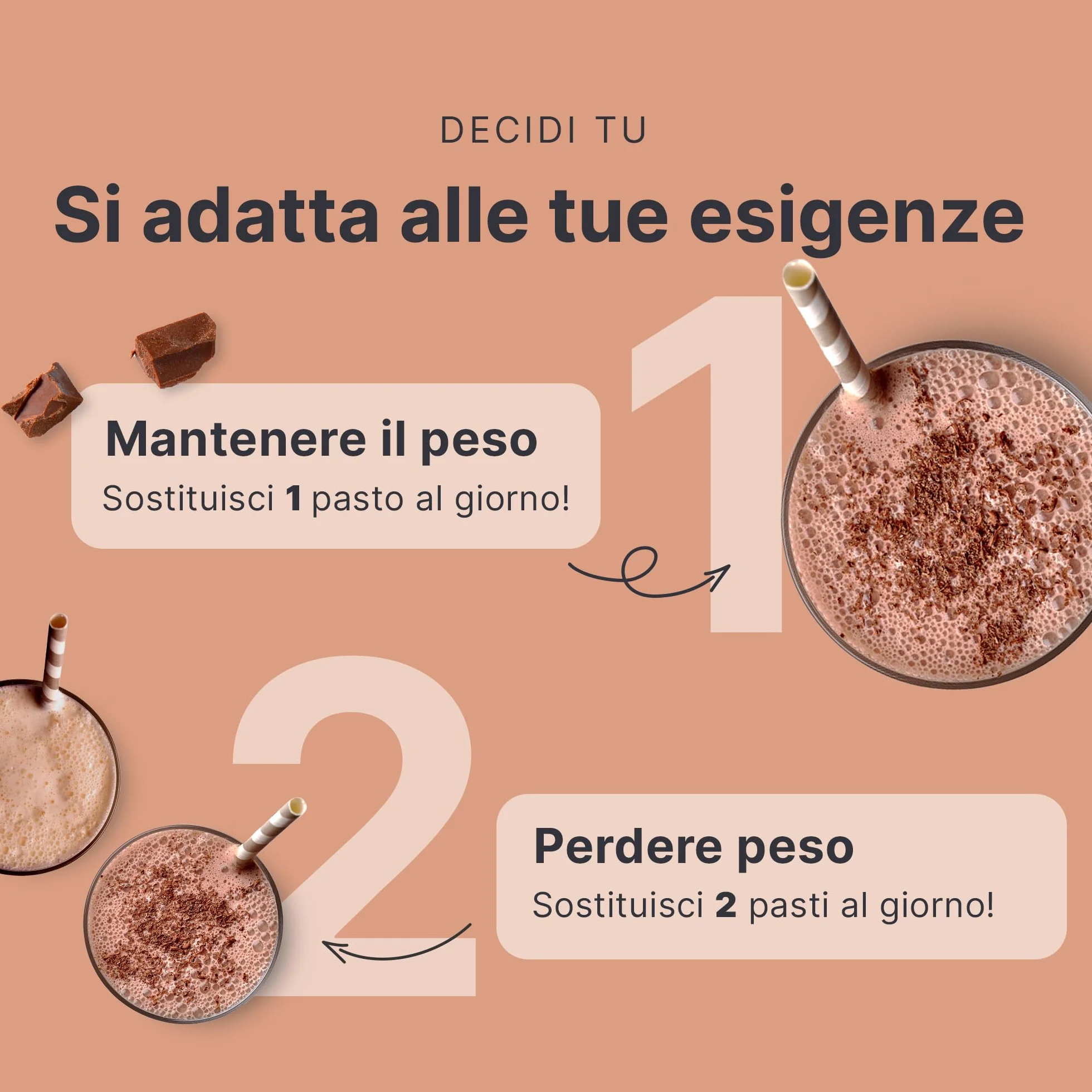 SHEKO Balance Shake Cioccolato + Shaker – 21 frullati proteici dimagranti, senza glutine, sapore naturale