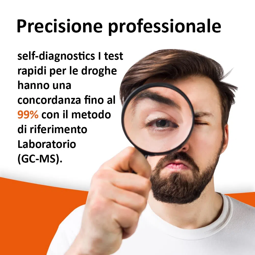self-diagnostics Test antidroga urine Cannabis (THC) - Marijuana - Hashish - Cut-Off: 25 ng/ml - 10 strisce reattive - Rilevamento della droga - Test ad immersione - Test droga urine - Test THC - Test rapido su urina in 5 minuti