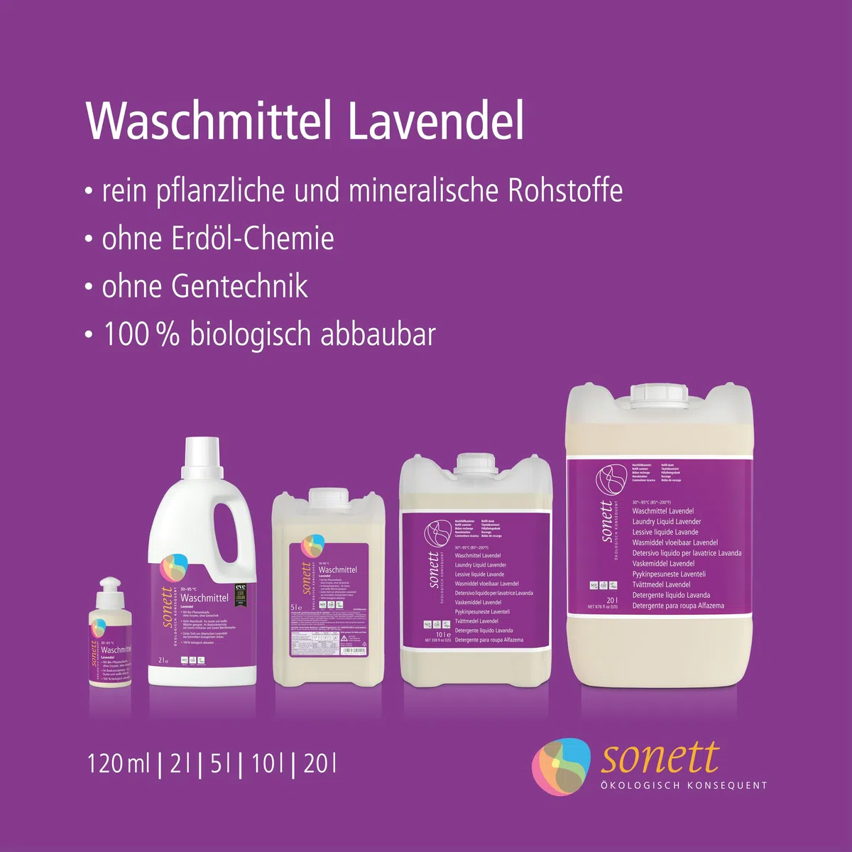 Detersivo alla lavanda: per bucato colorato e bianco, con sapone biologico all'olio vegetale.