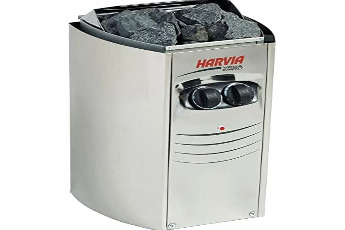 HARVIA - Padella elettrica Vega per Sauna - SN-HARVIA-PO35 - Padella Sauna Compact in acciaio inox con unità di controllo Incassato BC35-2-4,5 m3 - Potenza 3,5 kW