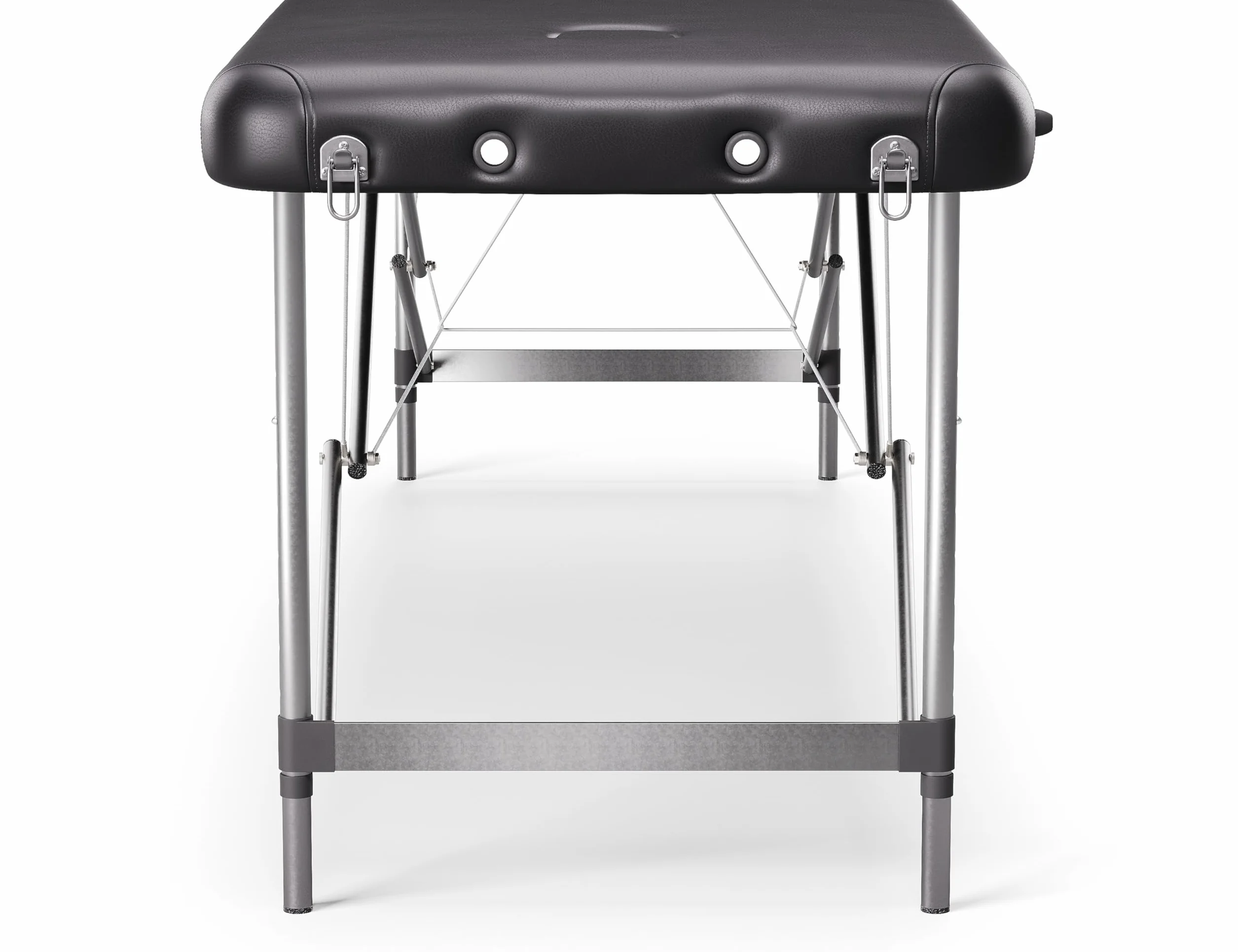 Beltom Lettino da Massaggio 2 Zone in Alluminio 185x60 cm Portatile 11 kg Nero