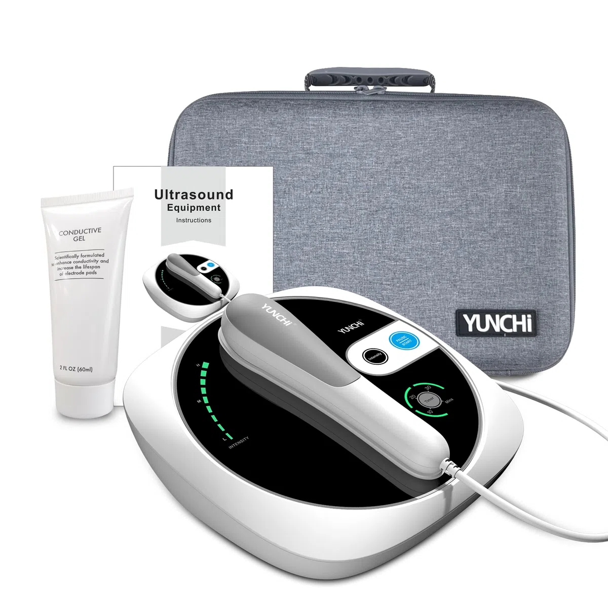 Macchina per Terapia ad Ultrasuoni, Dispositivo Portatile per Massaggi per Alleviare il Dolore Muscolare e Articolare, Ingranaggi di Regolazione a 3 Livelli Massaggiatore ad Ultrasuoni (Bianco A02)
